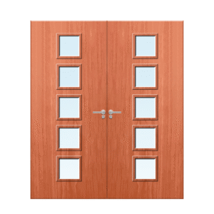 Internal Cherry Veneer 10G Glazed Pair FD30 Fire Door
