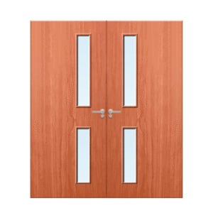 Internal Cherry Veneer 16G Glazed Pair FD30 Fire Door