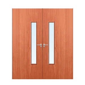 Internal Cherry Veneer 18G Glazed Pair FD30 Fire Door
