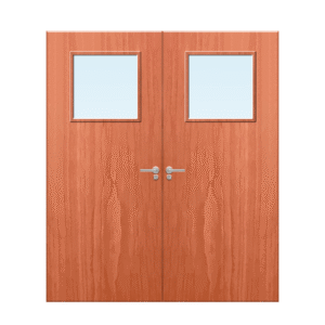 Internal Cherry Veneer 1G Glazed Pair FD30 Fire Door