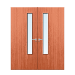 Internal Cherry Veneer 20G Glazed Pair FD30 Fire Door