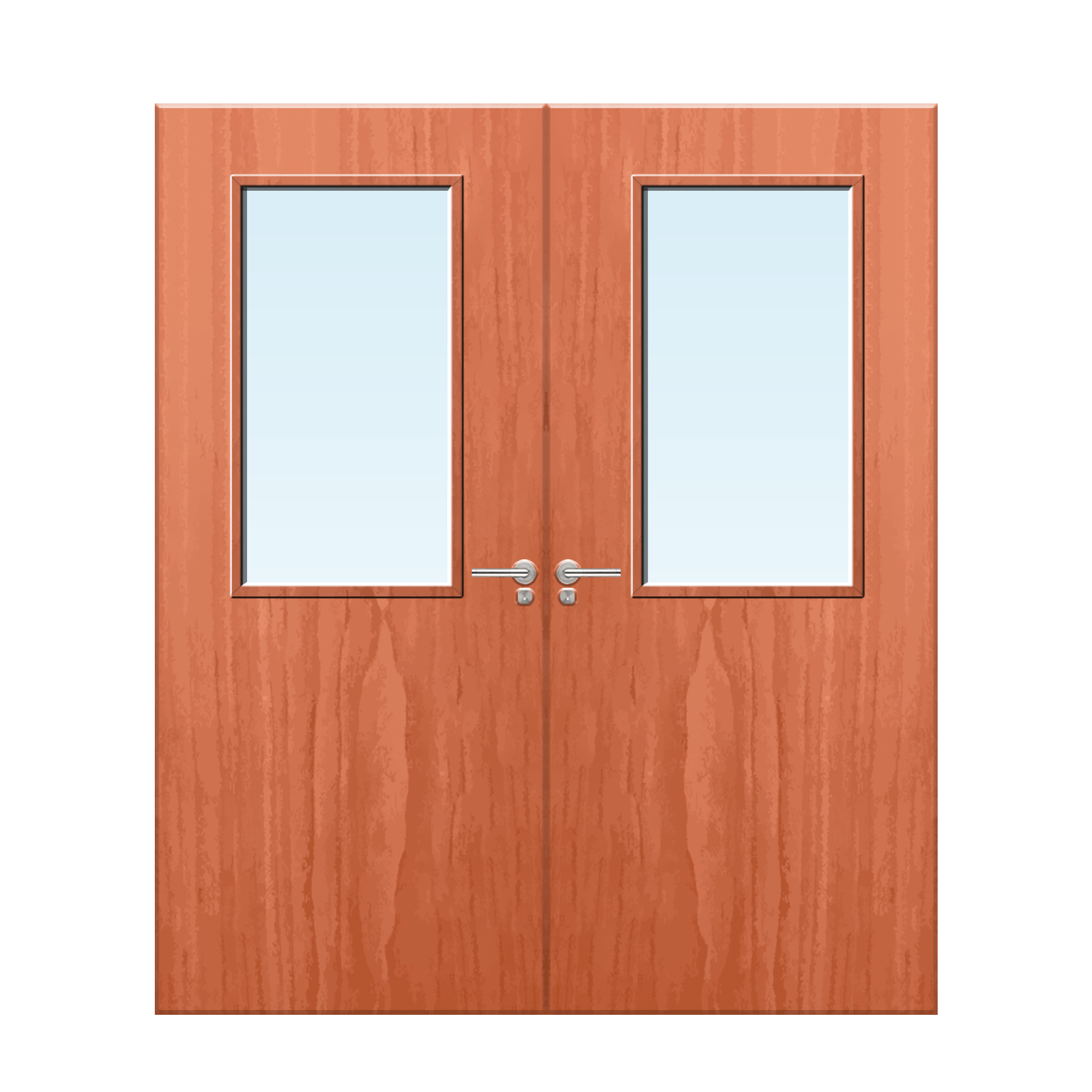 Internal Cherry Veneer 8G Glazed Pair FD30 Fire Door