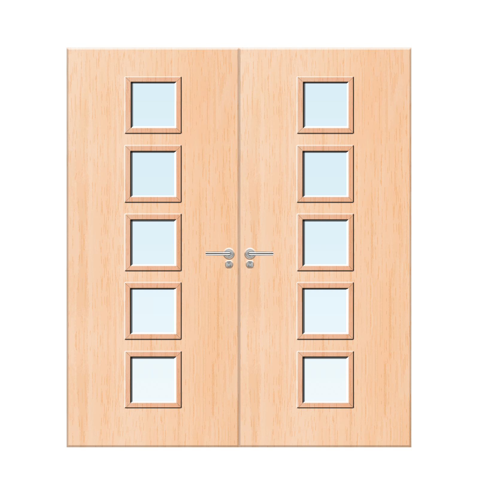 Internal Maple Veneer 10G Glazed Pair FD30 Fire Door
