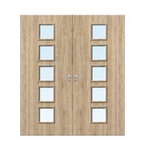 Internal Oak Veneer 10G Glazed Pair FD30 Fire Door