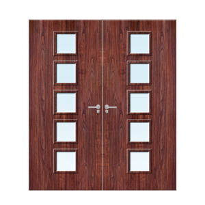 Internal sapele veneer10G Glazed Pair FD30 Fire Door