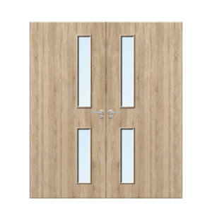 Internal Oak Veneer 16G Glazed Pair FD30 Fire Door