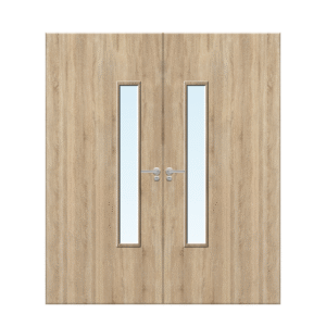 Internal Oak Veneer 18G Glazed Pair FD30 Fire Door