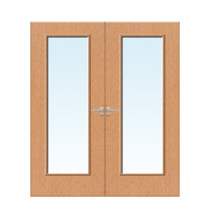 Internal Beech Veneer 19G Glazed Pair FD30 Fire Door