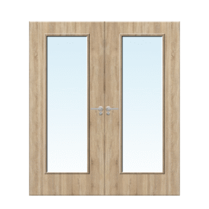 Internal Oak Veneer 19G Glazed Pair FD30 Fire Door