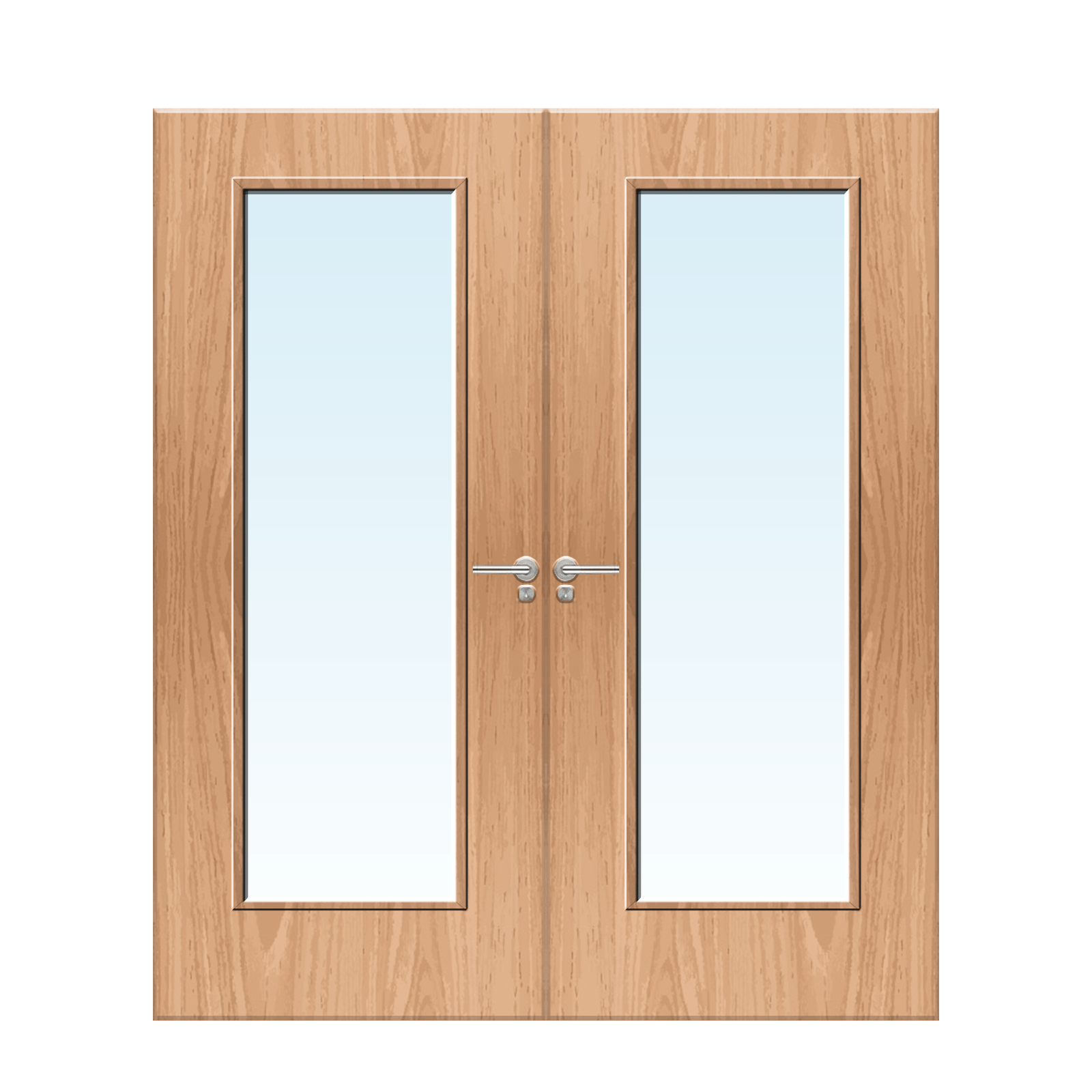 Internal Plywood Paint Grade 19G Glazed Pair FD30 Fire Door