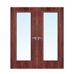 Internal sapele veneer19G Glazed Pair FD30 Fire Door