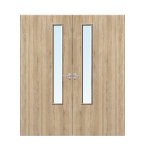 Internal Oak Veneer 20G Glazed Pair FD30 Fire Door