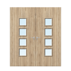Internal Oak Veneer 22G Glazed Pair FD30 Fire Door