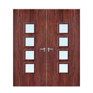 Internal sapele veneer22G Glazed Pair FD30 Fire Door