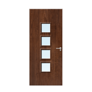Internal Walnut Veneer 22G Glazed FD30 Fire Door
