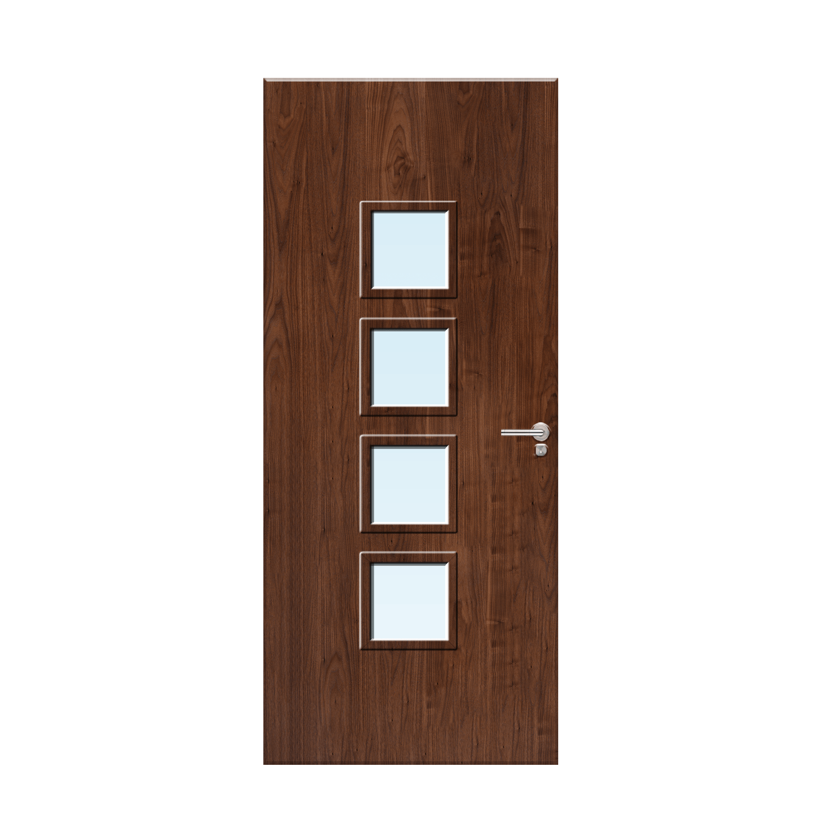 Internal Walnut Veneer 22G Glazed FD30 Fire Door