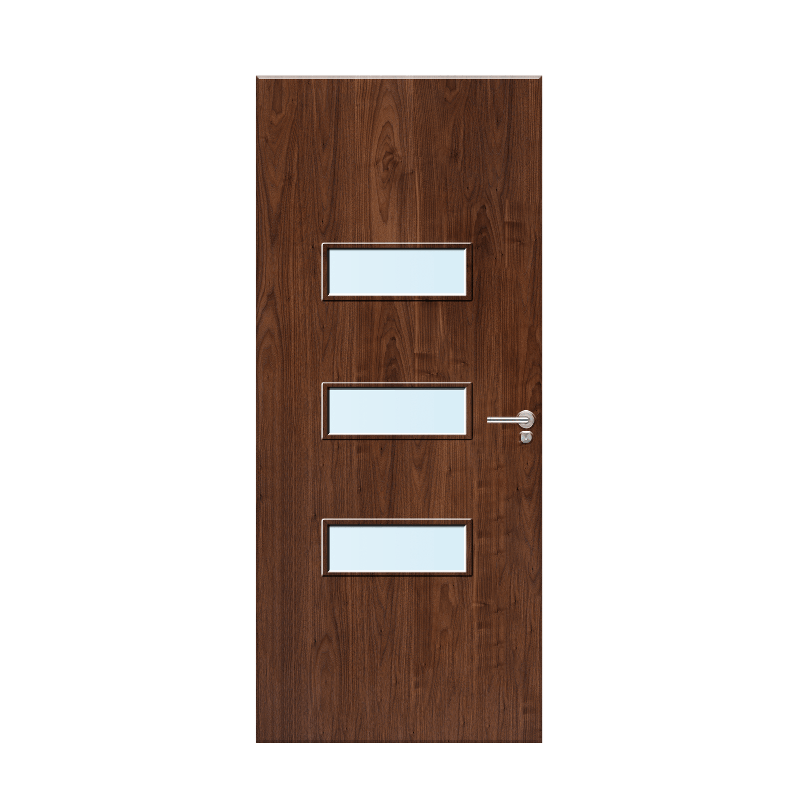 Internal Walnut Veneer 24G Glazed FD30 Fire Door
