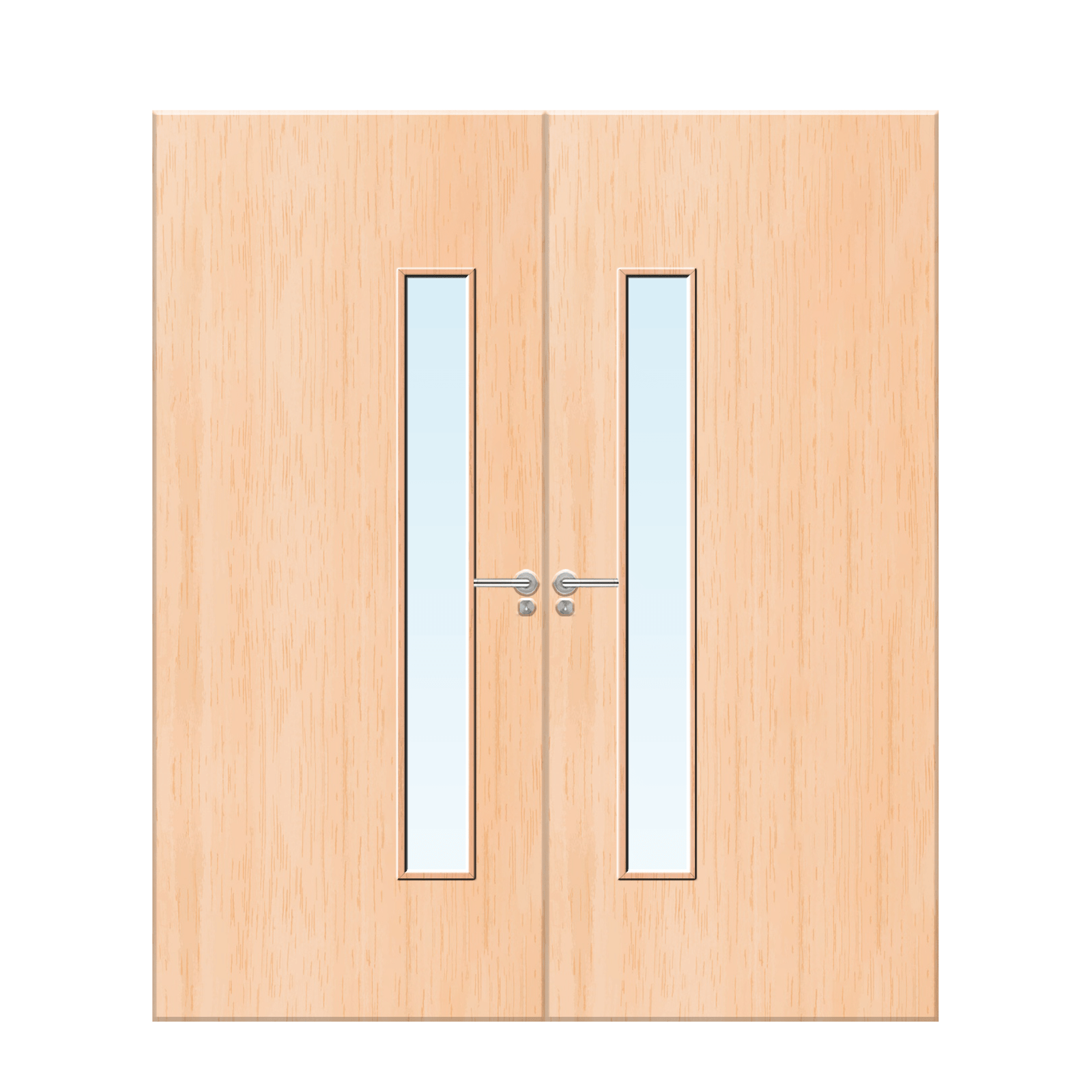 Internal Maple Veneer 25G Glazed Pair FD30 Fire Door