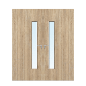 Internal Oak Veneer 25G Glazed Pair FD30 Fire Door
