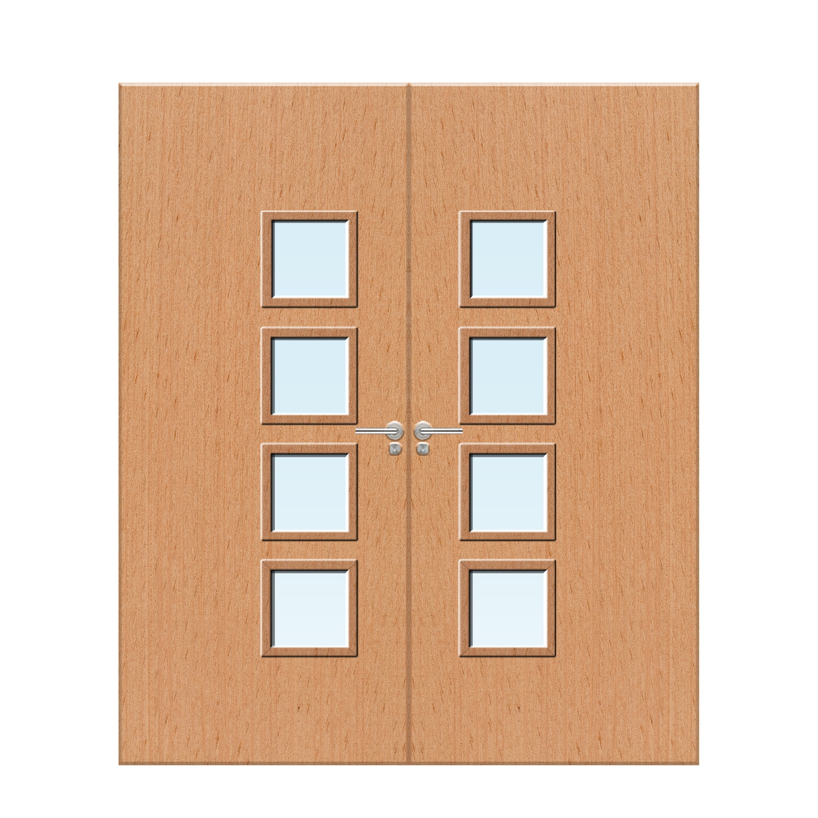 Internal Beech Veneer 26G Glazed Pair FD30 Fire Door
