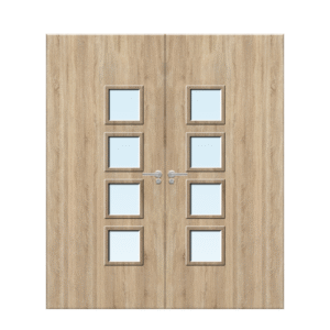 Internal Oak Veneer 26G Glazed Pair FD30 Fire Door