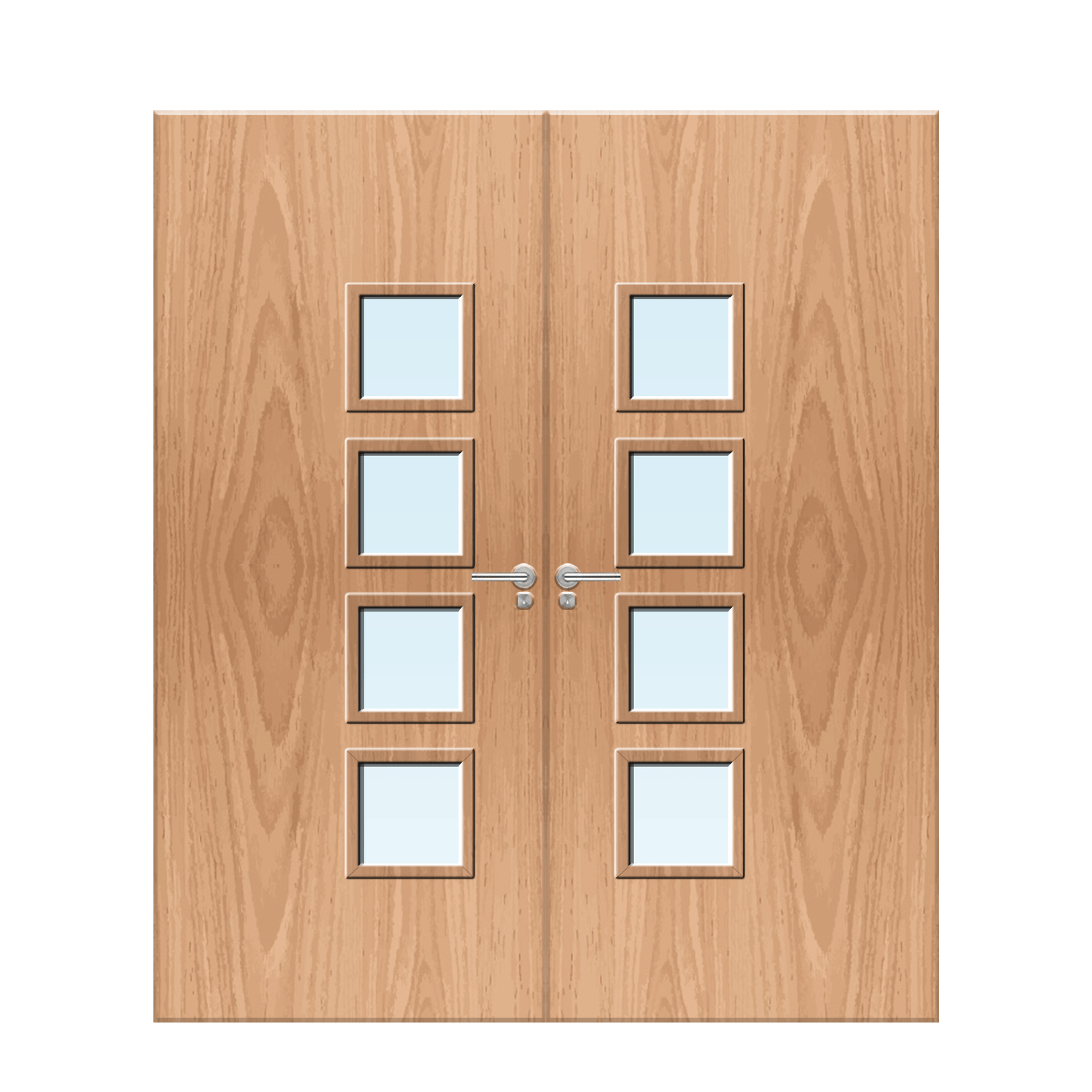 Internal Plywood Paint Grade 26G Glazed Pair FD30 Fire Door