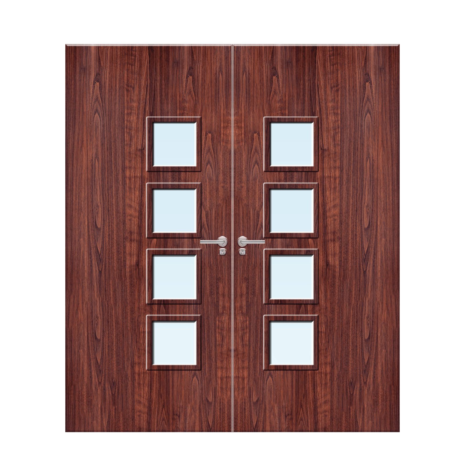 Internal sapele veneer26G Glazed Pair FD30 Fire Door