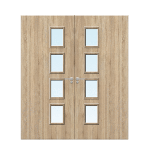 Internal Oak Veneer 27G Glazed Pair FD30 Fire Door