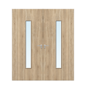 Internal Oak Veneer 29G Glazed Pair FD30 Fire Door