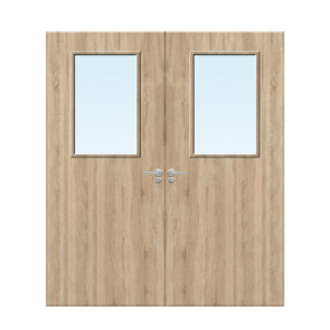 Internal Oak Veneer 2G Glazed Pair FD30 Fire Door