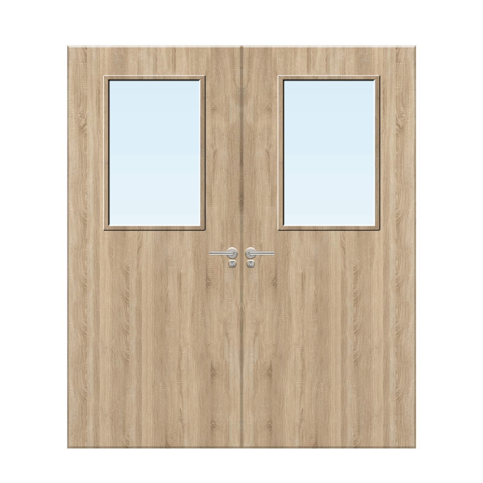 Internal Oak Veneer 2G Glazed Pair FD30 Fire Door