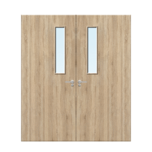 Internal Oak Veneer 3G Glazed Pair FD30 Fire Door