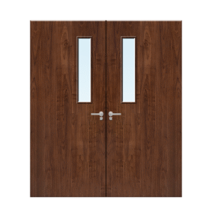 Internal Walnut Veneer 3G Glazed Pair FD30 Fire Door
