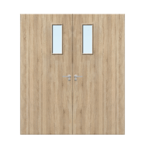 Internal Oak Veneer 4G Glazed Pair FD30 Fire Door