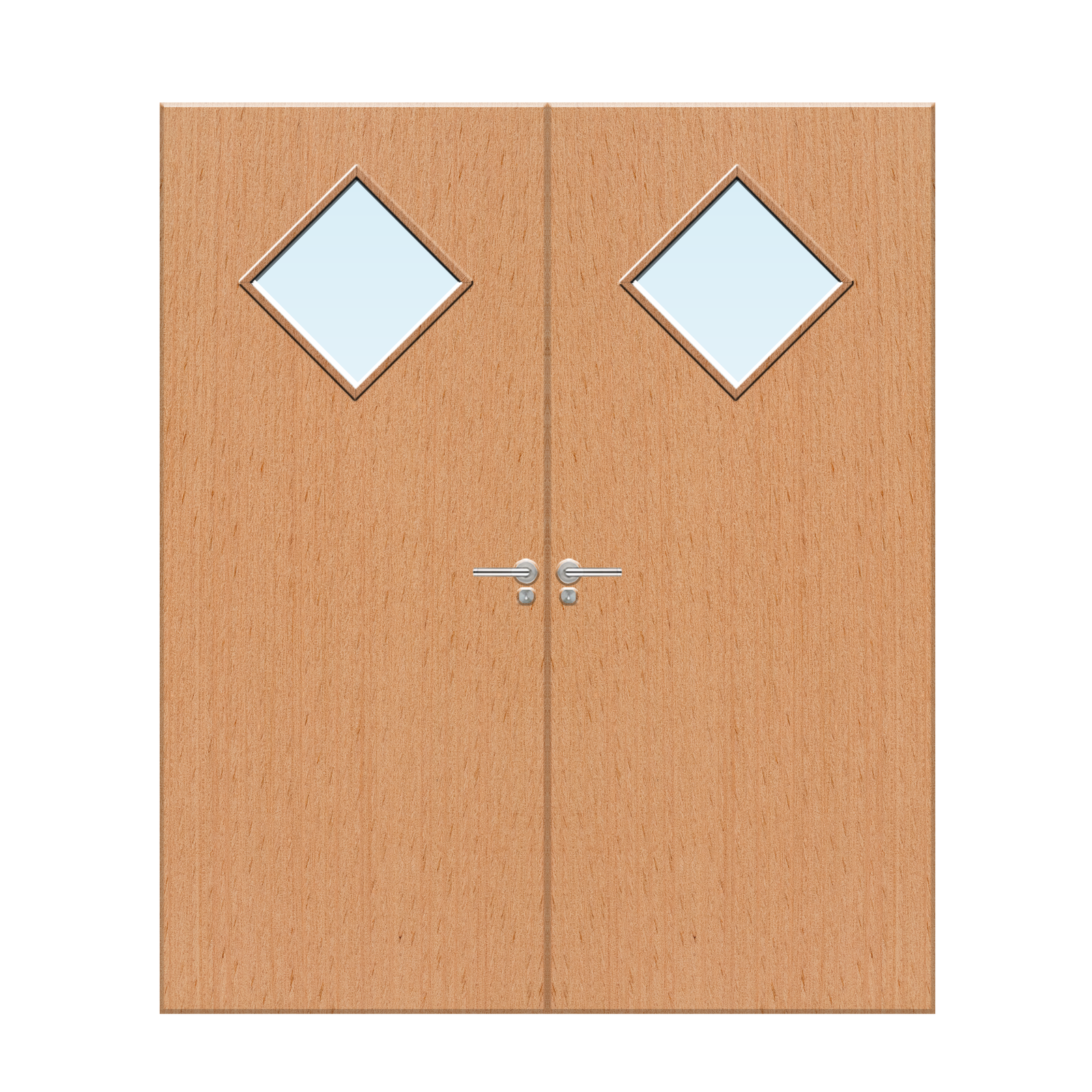 Internal Beech Veneer 6G Glazed Pair FD30 Fire Door