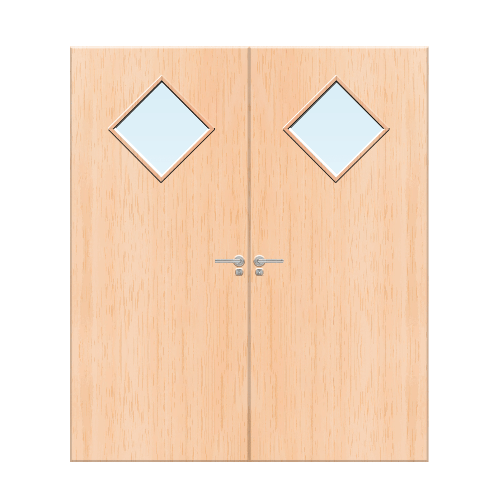 Internal Maple Veneer 6G Glazed Pair FD30 Fire Door