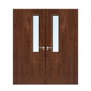 Internal Walnut Veneer 7G Glazed Pair FD30 Fire Door