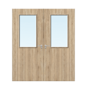 Internal Oak Veneer 8G Glazed Pair FD30 Fire Door