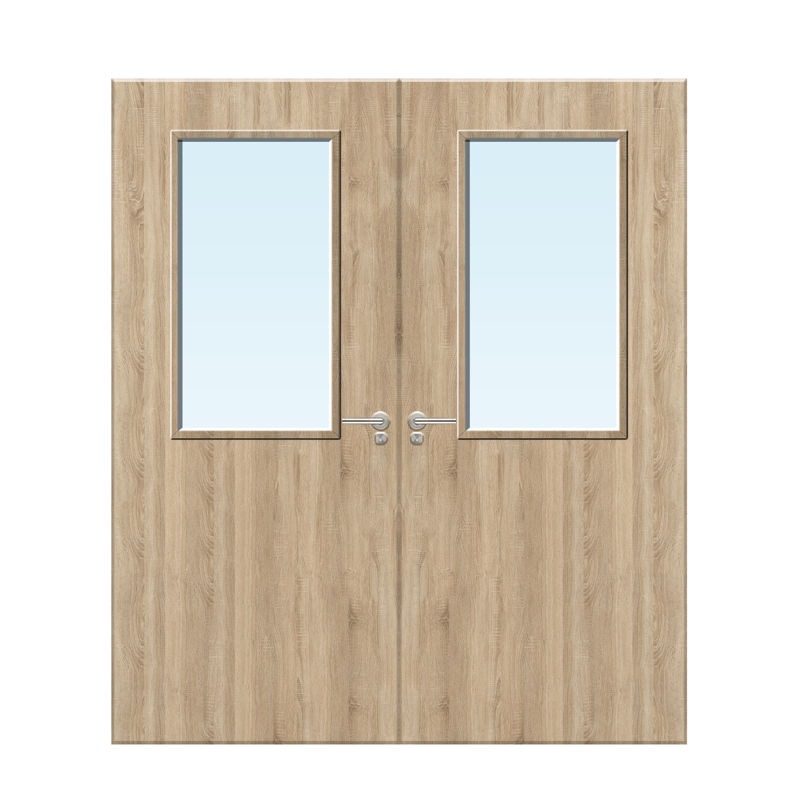 Internal Oak Veneer 8G Glazed Pair FD30 Fire Door